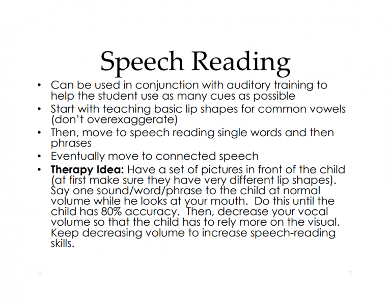 speech reading of
